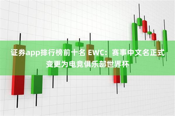 证券app排行榜前十名 EWC：赛事中文名正式变更为电竞俱乐部世界杯